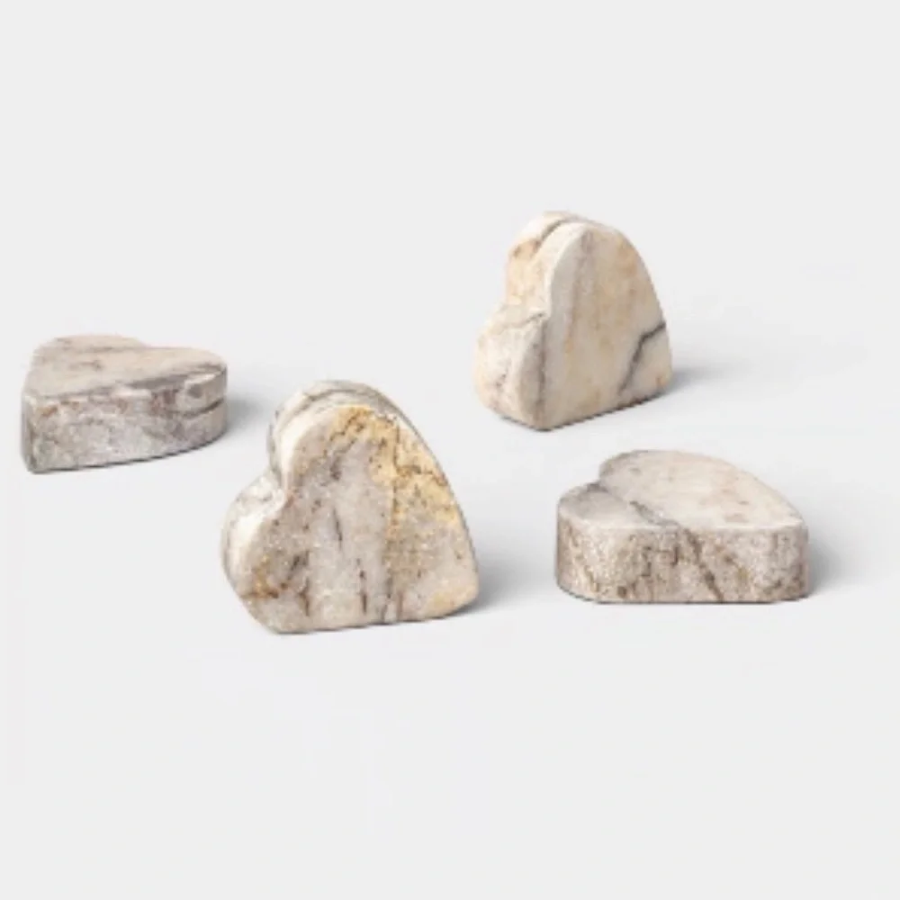 NWT Threshold Heart-Shaped Marble Place Card Holders